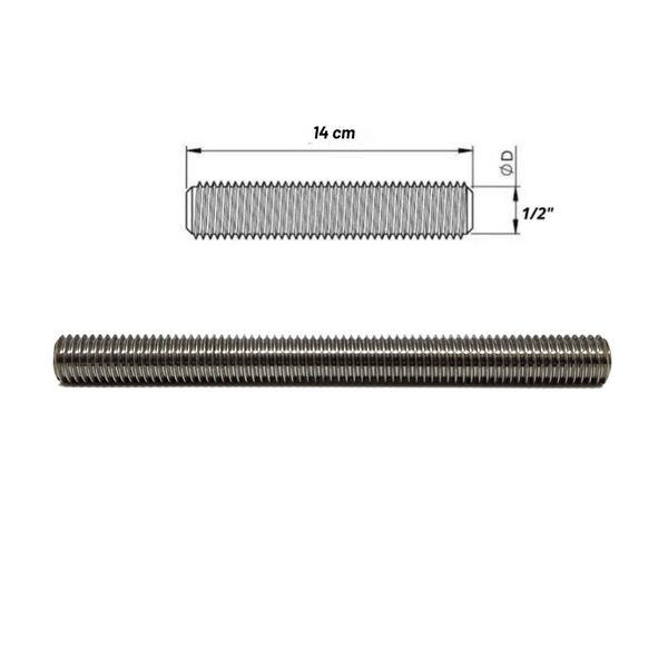 Barra Roscada Aço Inox 304 - 14cm